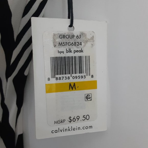 New Calvin Klein Maxi Skirt Black and White Peak Size Medium Casual - Picture 9 of 14